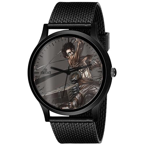 AROA Watch New Watch for Shingeki No Kyojin Eren Jeager Model : 1082 Black Metal Type Analog Black Strap Watch Black Dial for Men Stylish Watch for Boys- (B0CKHD3G7S) Amazon Price History, Amazon Price Tracker