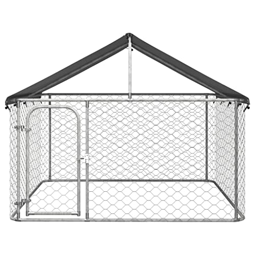 vidaXL Outdoor Dog Kennel with Roof Garden Patio Terrace Backyard Lawn