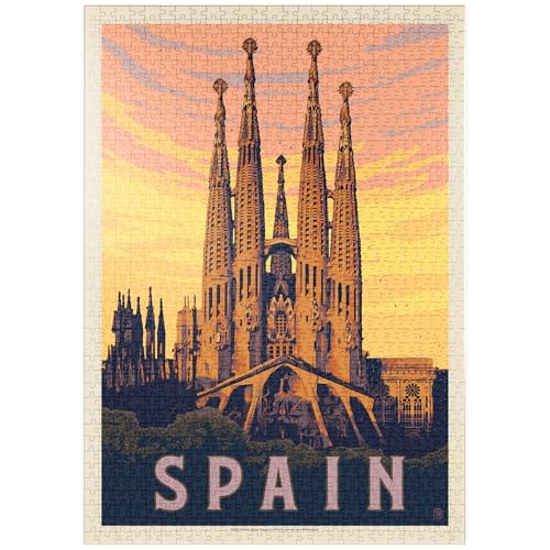 MyPuzzle Espagne : Familia Sagrada, Affiche Vintage - Premium 1000 Pièces Puzzle - Collection...