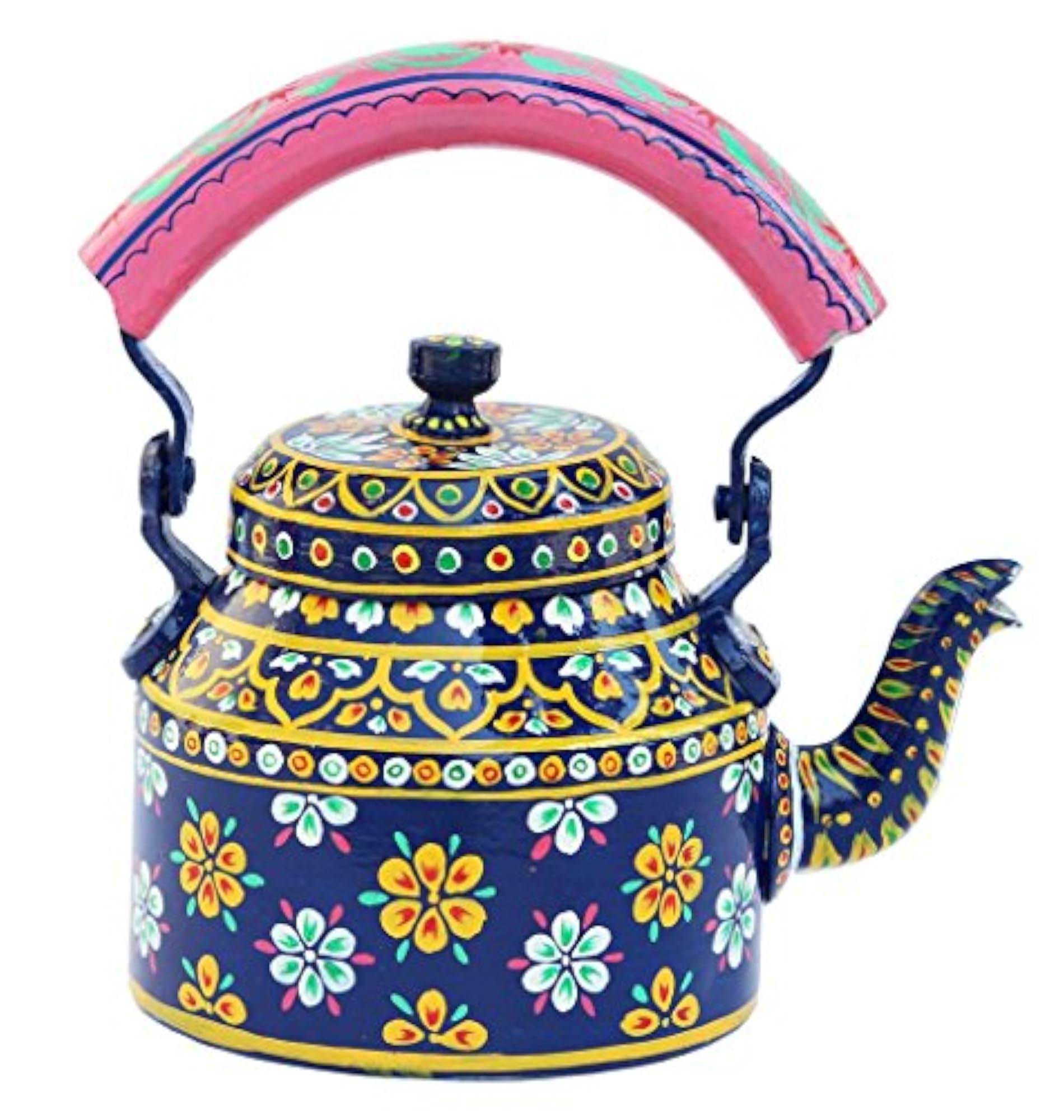 Handpainted Traditional Aluminium Colourful Decorative Tea Kettle