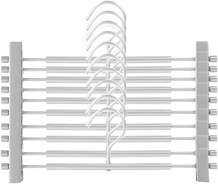 Space Saving Trouser Hangers Space Saving 10 Pack Skirt Hangers with Adjustable Clips Clothes Hangers Pants Hangers Non Slip Hangers Coat,