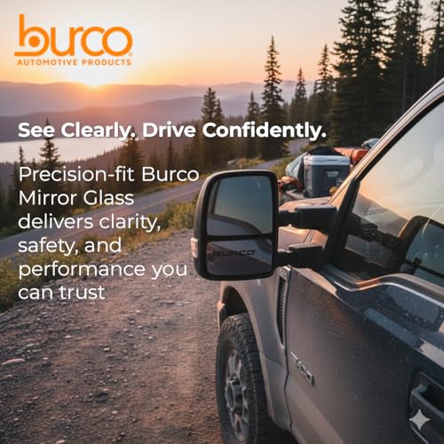 Burco 5435 Convex Passenger Side Replacement Mirror Glass Compatible with Audi A3, A3 Quattro, A4, A4 allroad, A4 Quattro, A5, A5 Quattro, RS5, S4, S5 (2010, 2011, 2012, 2013, 2014, 2015, 2016, 2017)