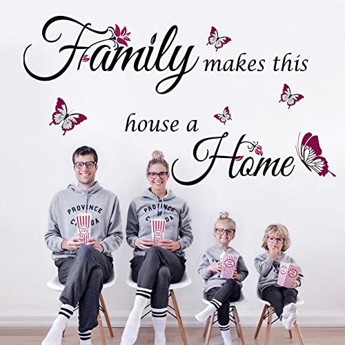 Purple Family Wall Decor Inspirational Wall Decals Quotes Family Makes This House A Home Wall Stickers Removable Vinyl Diy Family Flowers Vine Wall Decoration Butterfly Mural Stickers For Home Decor. #TOP3