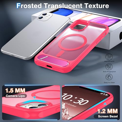 Support magnétique iPhone 11 rose résistant aux chocs pour charger sans fil - 6
