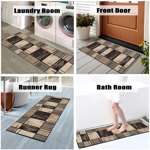 Tapis de couloir géométrique 120x160cm en polyester lavable - 4