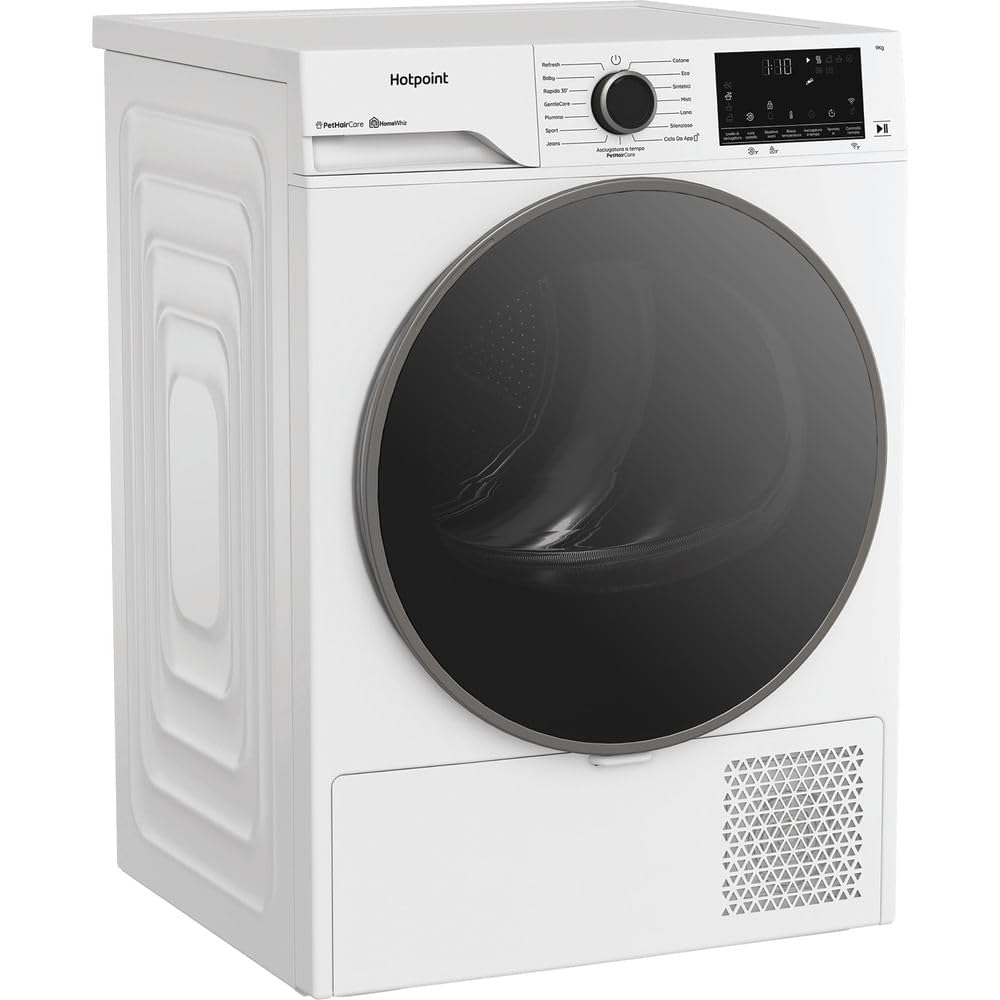 HPT 96D BS IT - Asciugatrice Classe A 9 Kg con Pompa di Calore Wifi Libera Installazione