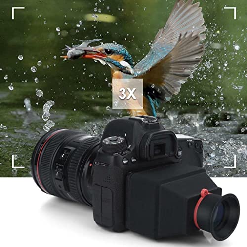 Foto4Easy Camera Viewfinder,3X Magnification Lcd Viewfinder Camera Screen Sunshade Hood For Canon Sony Nikon Olympus Panasonic Dslr Cameras With 3'' Screen, Black #TOP2