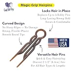 Good Hair Days Hair Pins - 2 1/2" Plastic, U-shaped Magic Grip Hairpins, Strong Durable Pins For Fine, Thick & Long Hair, Styling Accessories - Tortoise Shell, Set of 10 - Image 4