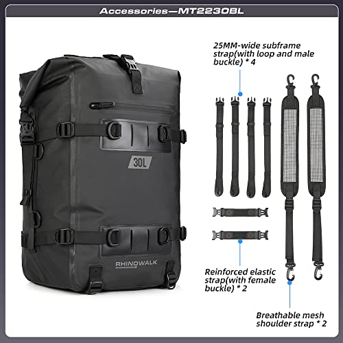 image for Rhinowalk Motorcycle Tail Bag Motorbike Side Bag 30L Full Waterproof M