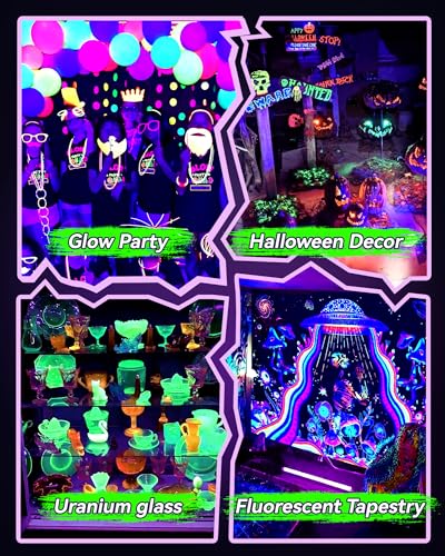 Image of 6 Pack 42W LED Black Light Bar, Blacklight with 6FT Cord+Switch+Plug, Glow in The Dark Black Lights Party Supplies for Halloween Decorations, Fluorescent Poster, Body Paint, Classroom, Bedroom