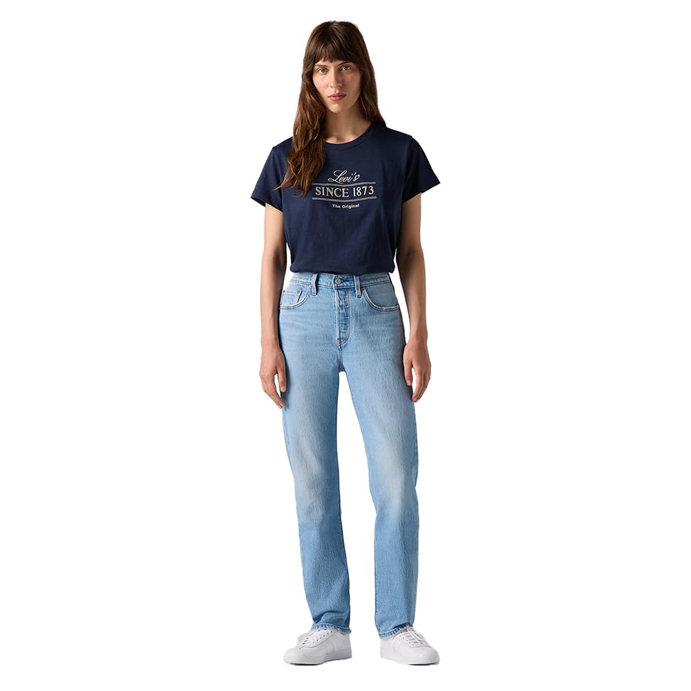 levi's Women's Mid Rise 501 Straight Fit Blue Jeans-picture-37