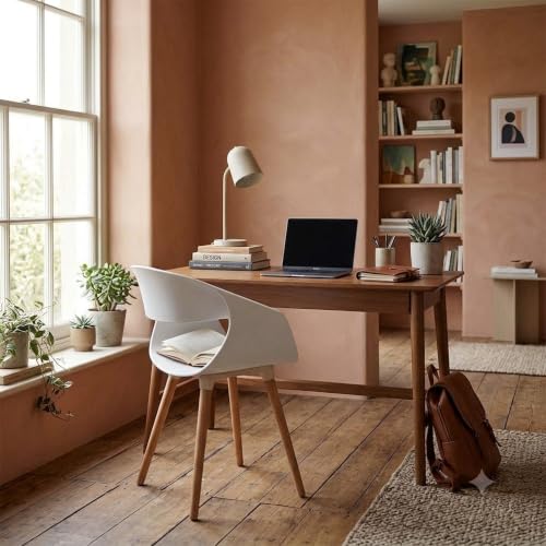 Image of The Artment Sol Bucket Set of 1 Modern Sculptural Stylish Accent White Chair with Curved Bucket Seat & Wooden Legs | for Room, Cafe, Home Office & Modern Interiors | 5 Years Warranty | H - 77.5 CM