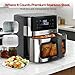 MIRASTON Air Fryer, 8.5QT Family Size Digital Air Fryers, BPA-Free, Smart Touchscreen with 8-Preset, Air Frying, Reheat Leftovers, Party Food, Fast Cooking, Dishwasher-Safe, Stainless Steel