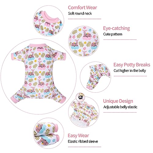 Image of CuteBone Small Dogs Outfit Soft Puppy Onesies Pjs Dog Pajamas Pet Coat Cat Apparel Comfy Doggie Jumpsuit Bodysuit for All Seasons