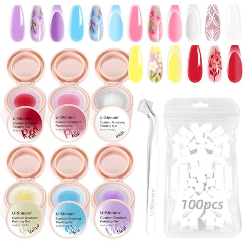 Kit peinture gradient ongles effet Ombre contrôle précis du trempage 6 couleurs