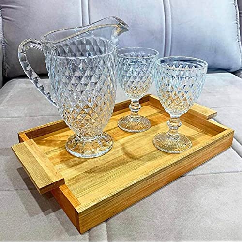 Conjunto 7 peças Jarra e Copos Bico Jaca Empire, Transparente, Haus Concept