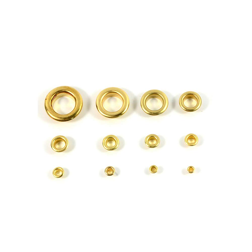 Shuangtongdz Gold 100Sets Mix Color Hole Metal Eyelets With Grommets For Leathercraft Diy Shoes Belt Cap Bag Tags Clothes Scrapbooking Accessories,,3.5Mm 100Pcs