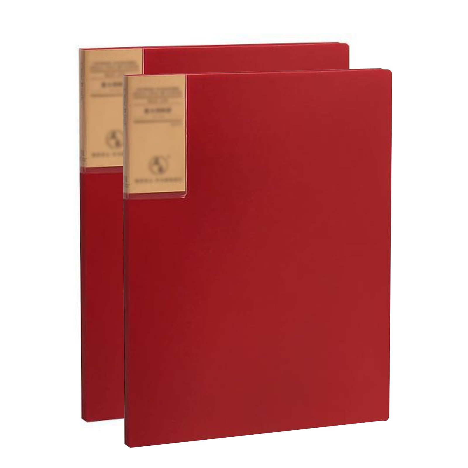 Carpeta portafolios A4, carpeta de presentación, Paquete de 2 carpetas de presentación multicolor con 20 bolsillos(Red)