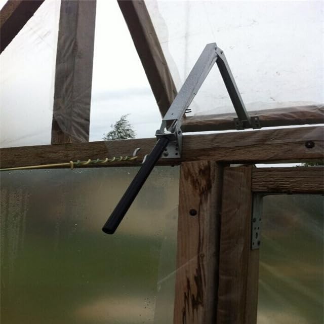 KZU 2pcs Greenhouse Window Opener, Solar-Powered, Automatic, Steel Frame, Silver, Vent Opener