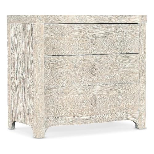 Hooker Furniture Serenity Antigua Three Drawer Nightstand in White Wood