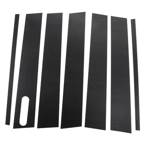 Partuto Door Pillar Window Trim - Car Front Rear Left Right Side Anti Scratch Sticker Pillar Posts Door Outer Cover - for Ford Explorer 2002-2010 Plastic Black Carbon Fiber - 7 Pcs