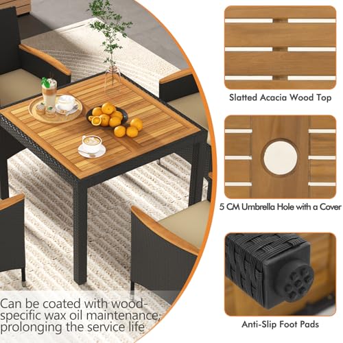 GIANTEX-Rattan-Gartenmobel-Set-Sitzgruppe-Garten-Lounge-4-Stuhle-mit-Tisch-Rattan-Lounge-Mobel-Outdoor-Terrassenmobel-Balkonmobel-Set-fur-4-Personen-Gartengarnitur-Sitzgarnitur-Garten-Essgruppe | Dealmeister.io Alt tag für bilder post titel