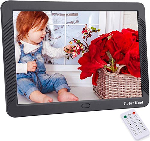 Marco de fotos digital FamBrow de 8 pulgadas, pantalla IPS HD, rotación automática, sensor de movimiento, mando a distancia, mezcla fotos y vídeos en la misma presentación de diapositivas