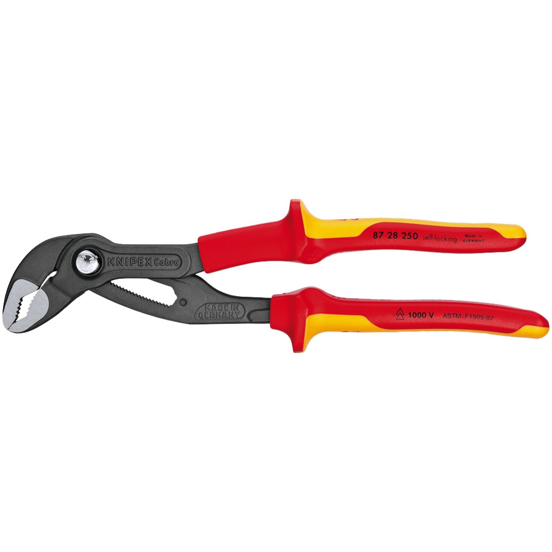 Knipex 87 28 250 VDE Insulated Cobra Hightech Waterpump Pliers Grips 250mm 10644