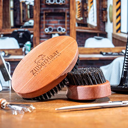 Zilberhaar ZH-SM-01 Men'S Slanted Bristle Hair And Beard Brush - Natural Boar And Pearwood Military Style thumb #5