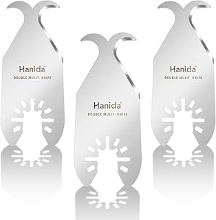 Hanida 3 Pcs Oscillating Saw Blades, Oscillating Multi Tool Hook Knife Blades, Multitool Blades for Cutting Roofing Shingl...