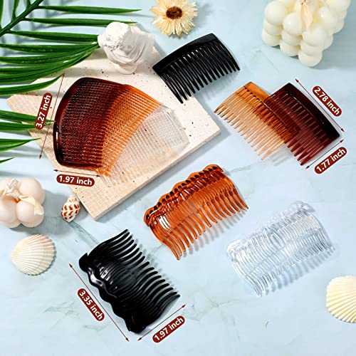 12 Pieces Plastic Side Hair Twist Comb French Twist Comb Hair Clips With Teeth For Fine Hair Accessories Women Girls, 4 Colors (15 Teeth, 17 Teeth, 29 Teeth) #TOP1