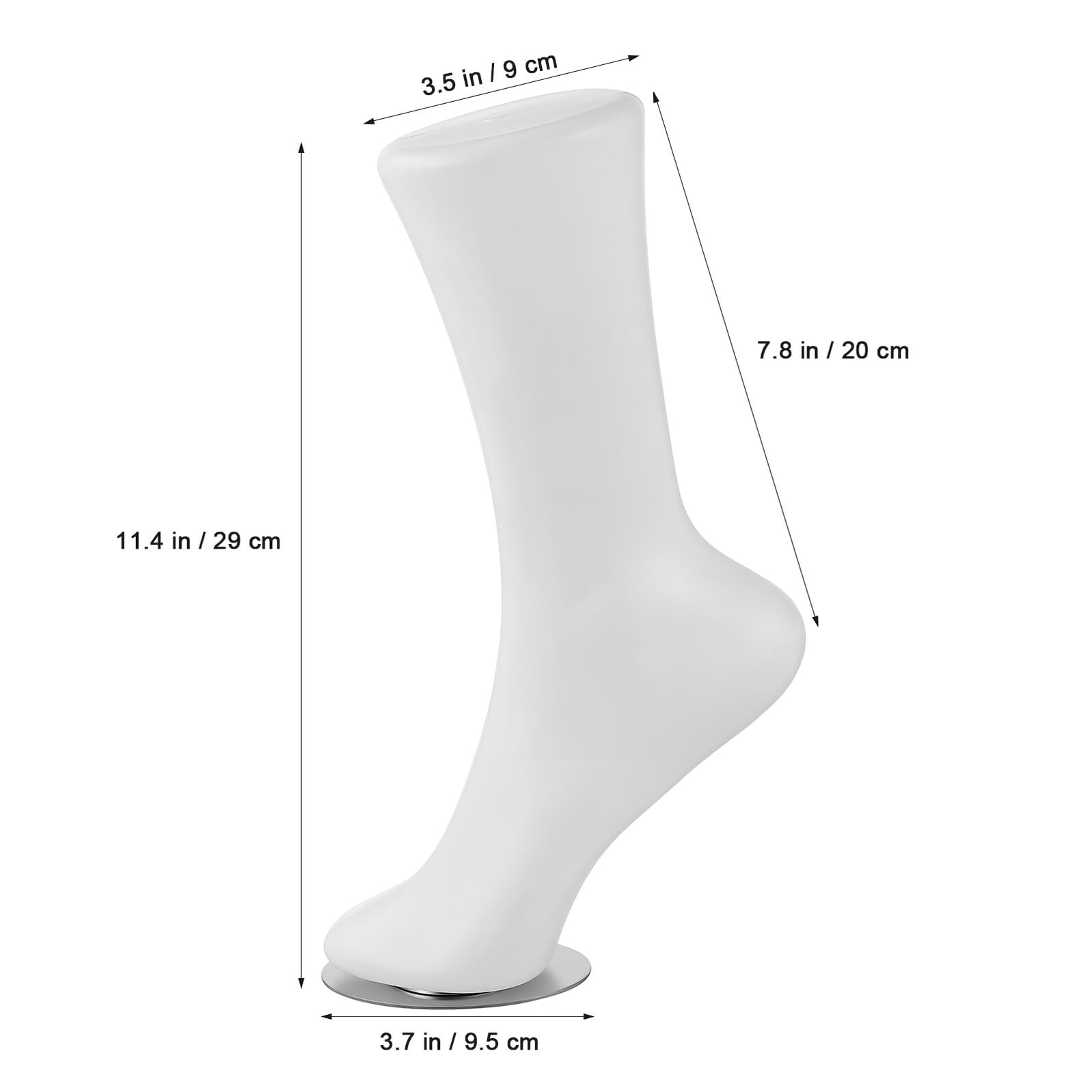 Mipcase Mannequin Design et Féminin Chaussettes Vinyle Blanc Pied en Style Réaliste Solide Aléatoire Bijoux de Cheville Vitrines de Bijouterie
