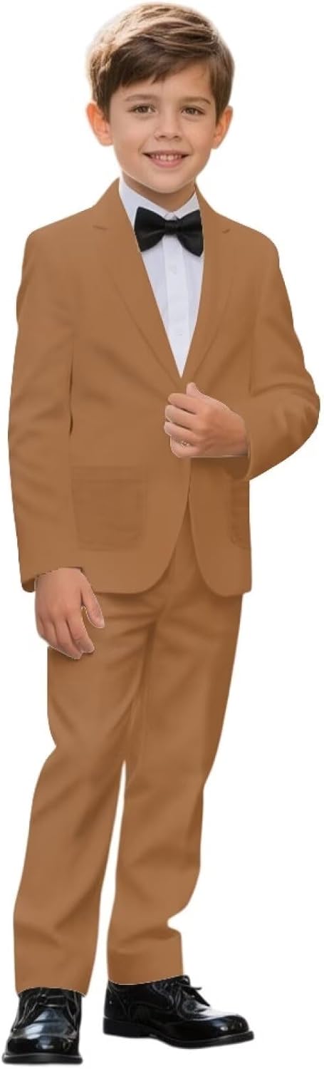 Renewold Boys' 2-Piece Suit Set Single Breasted Jacket Straight Leg Dress Pants Clothing Sets for Party Wedding Birthday