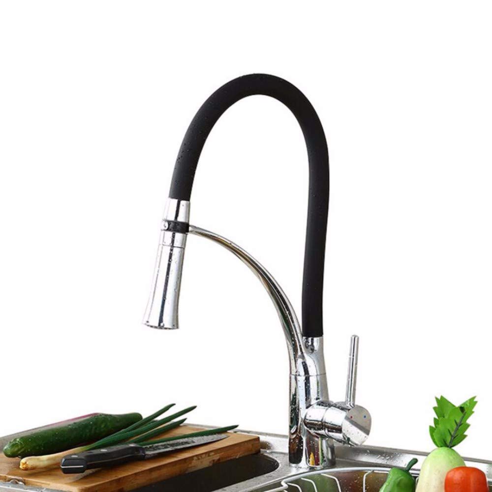 Robinet de cuisine mitigeur monocommande extensible en cuivre pour évier lavabo