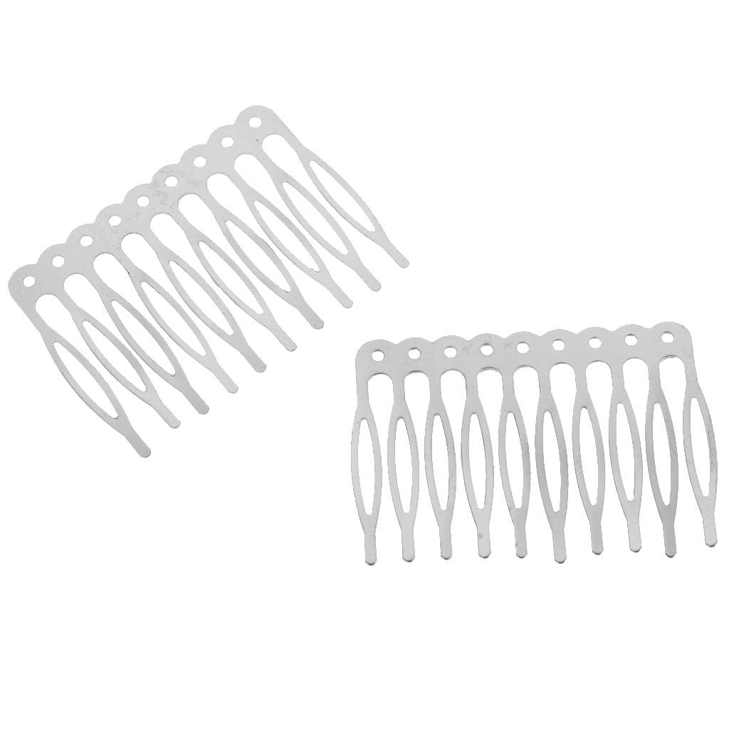 20 Stück Unbemalte Metallhaarkämme, 55 Mm, mit 10 Zinken, für DIY Haaraccessoires