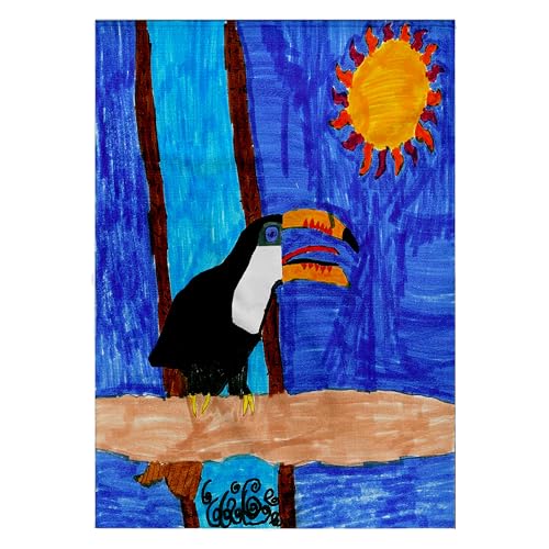 3dRose 22x30 Bath Hand Pool Towel - Parrot Young Artist Expo