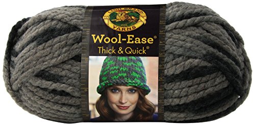 Lion Brand Yarn Wool-Ease Thick and Quick Yarn, Raven