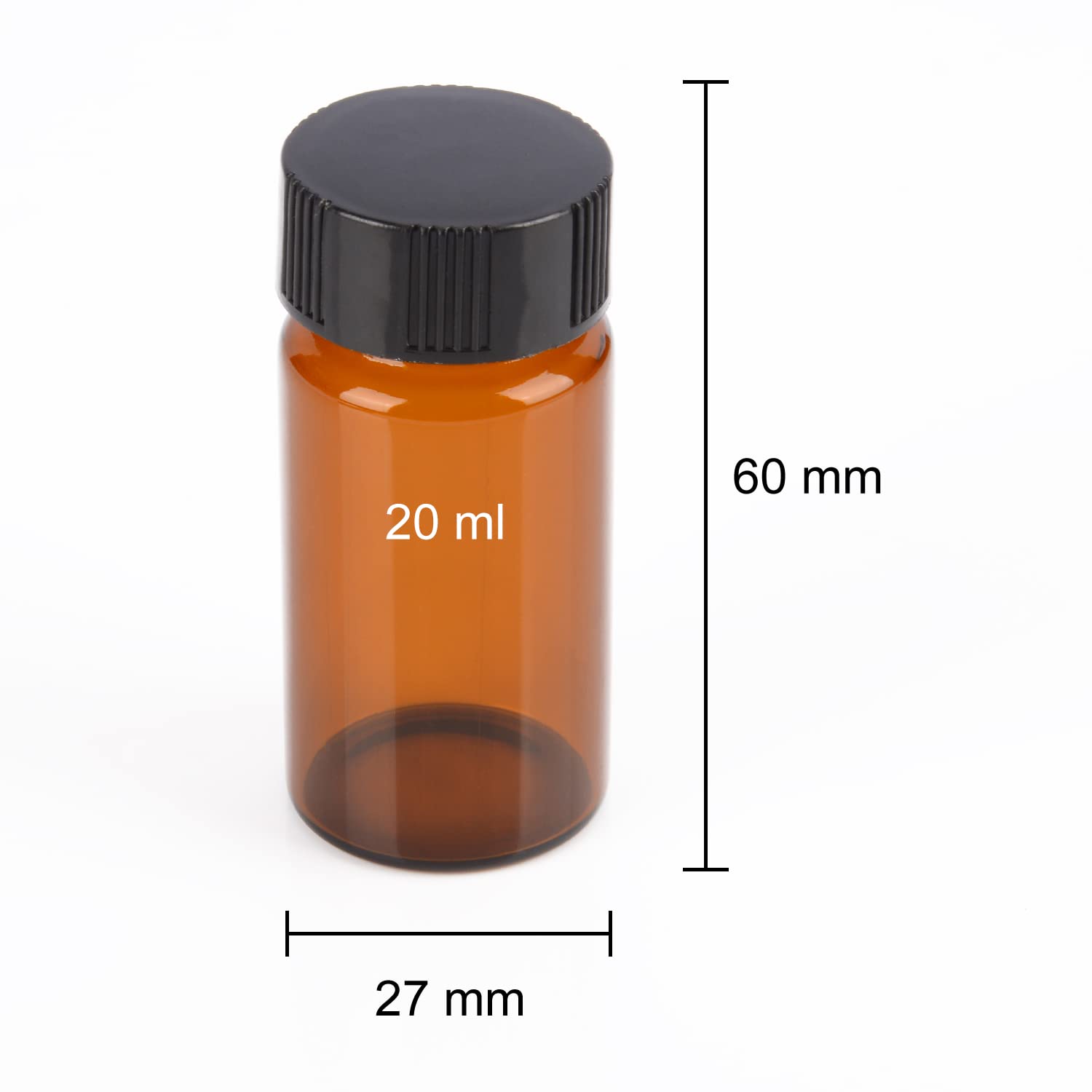 stonylab Viali Campione in Vetro Marrone con Tappo a Vite, Flacone per Campionamento Liquido Flacone Reagente in Vetro Ambra, Capacità 20 ml, Confezione da 20