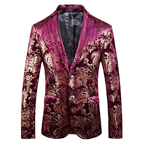 Veste de costume homme dorée et rouge grande taille pour vos soirées