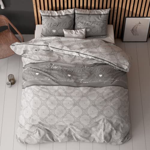 Sleeptime Bettwäsche 3teilig 200cm x 200cm 3teilig grau - Buenas...