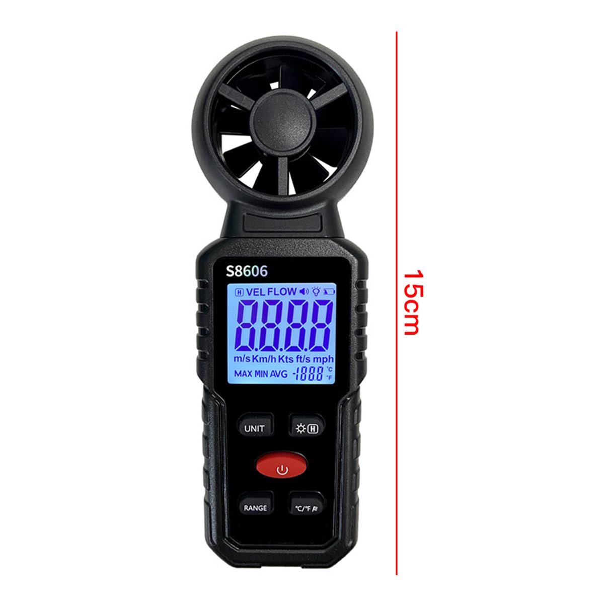 Anémomètre Instrument De Mesure De La Vitesse du Vent De Haute Précision Anémomètre Numérique Portable 3 en 1 pour Mesurer La Vitesse du Vent Et La Température