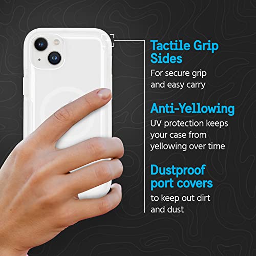 Image of Pelican Voyager Series - iPhone 14 Case /iPhone 13 Case 6.1 inch [Compatible with MagSafe] [Anti-Yellow] Magnetic Phone Cover with Belt Clip Holster Kickstand [18ft Military Grade Drop Protection] - Clear