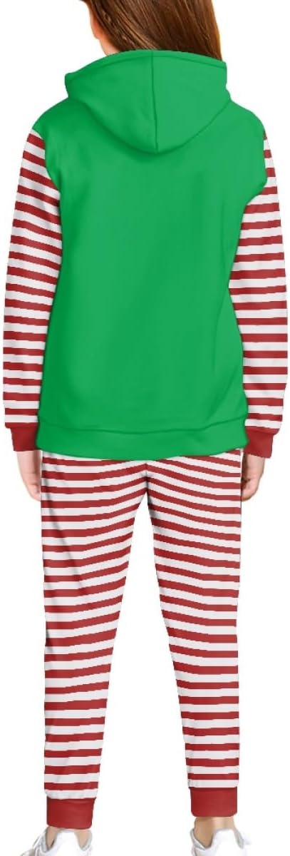 GLUDEAR Boys Girls Ugly Christmas Print Long Sleeve Pullover Hoodie Sweatshirt and Sweatpants Outfit Set