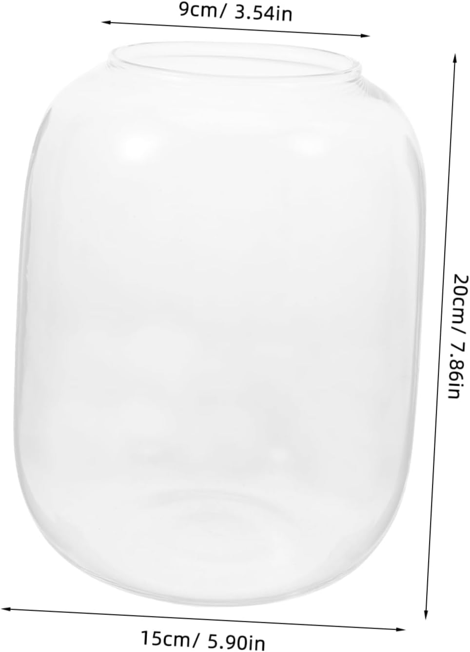 POPETPOP Large Clear Glass Vase for Terrarium Plants Modern Round Hydroponic Container for Indoor Flower Landscaping and Home Decor
