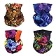 SMEHCF 4 Multifunktionstuch Gesichtsmaske Motorradmaske Sportmaske Sturmmaske Maske Halsmanschette Schal Bandana für Damen Herren Gelb Schwarz Lila Bienenstock Blau Dreieck Schmetterling Gänseblümchen
