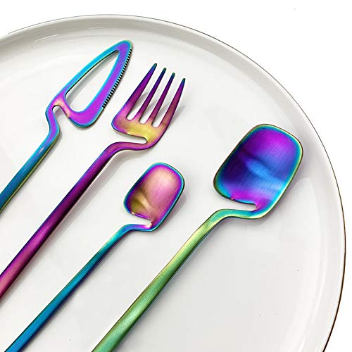 JASHII 24Piece Stainless Steel Flatware Set for 6, Satin Finish