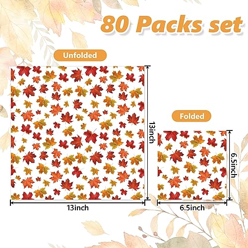 Servilletas de almuerzo de hojas de otoño desechables para eventos y celebraciones 2