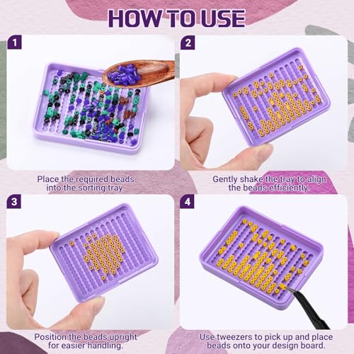 Image of Beeveer 12 Pcs 2.6mm Fuse Beads Picking Trays 2.6 x 2 Inches Bead Sorting Trays Organizer Efficient Sorting Tools for Melty Beads for DIY Arts Crafts