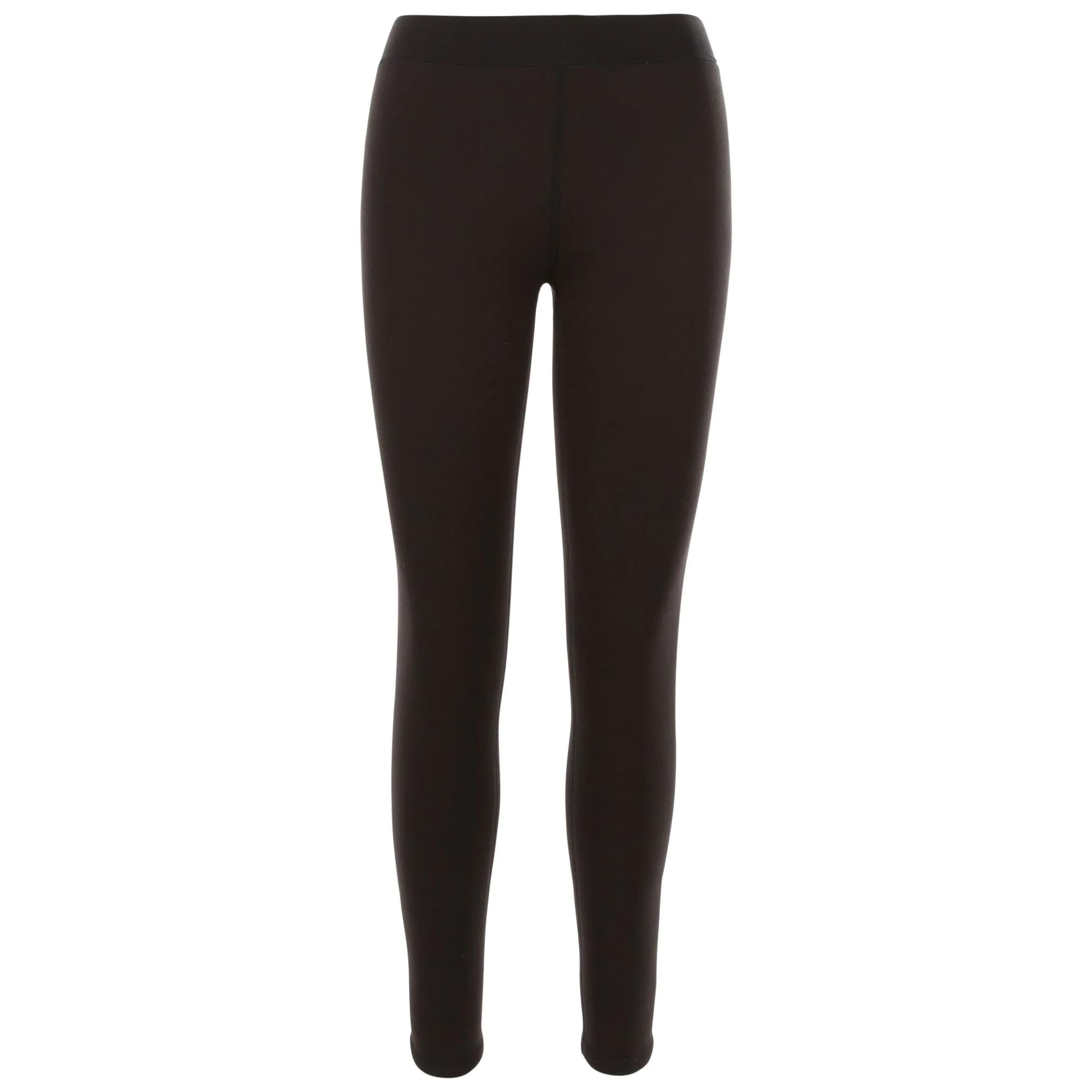 Trespass Women's Black Footless Tights Thermal Brushed Back Toriel