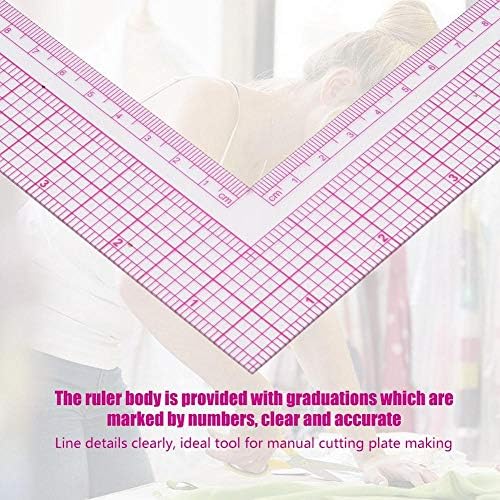 Plastic L Square Shape Ruler Curve Sewing Measure Professional Tailor Craft Tool(5808) 21.5 * 21.5cm / 8.5 * 8.5inch 28-53g